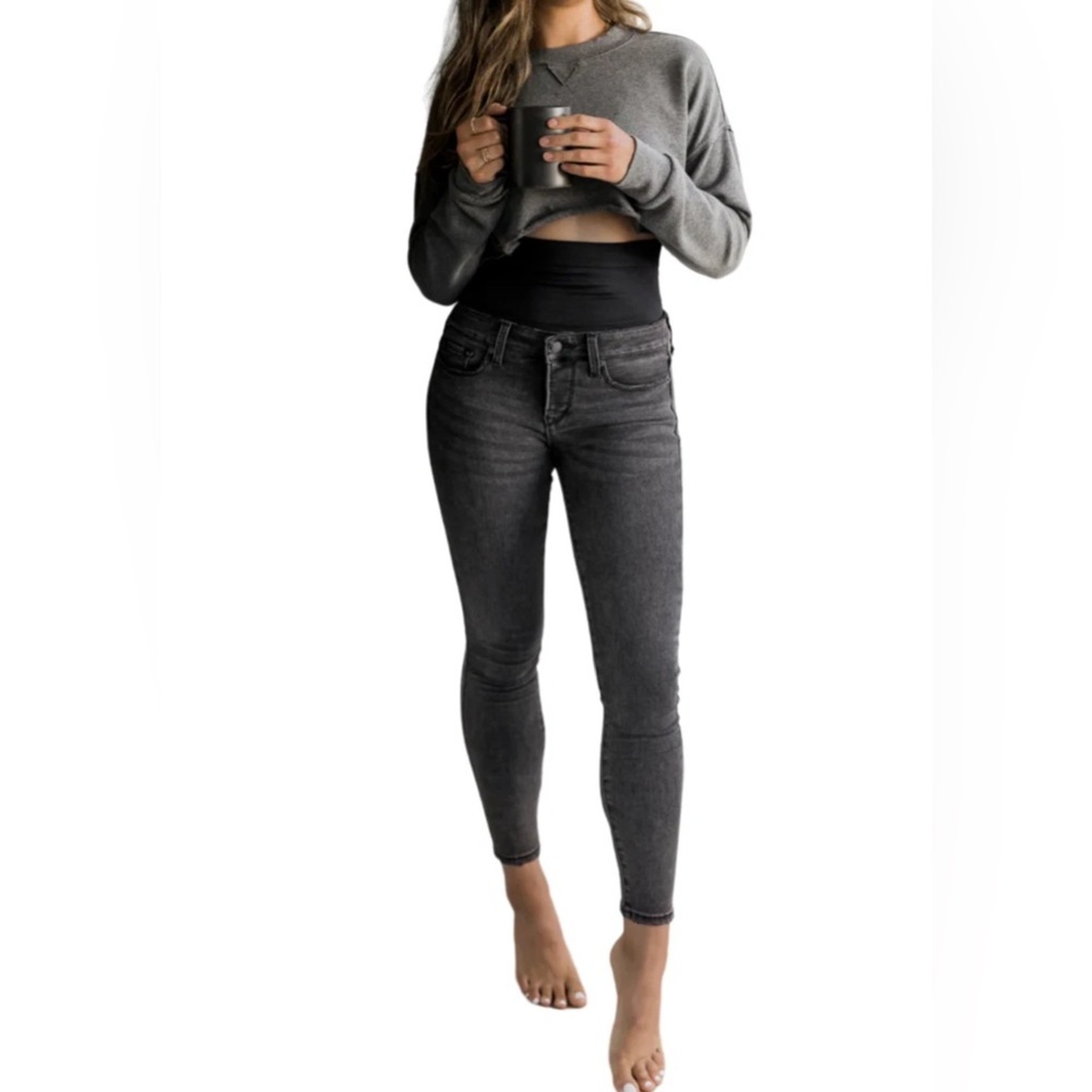 BLANQI Denim Postpartum Support Charcoal Gray Skinny Jeans Size 2